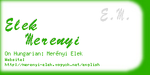 elek merenyi business card